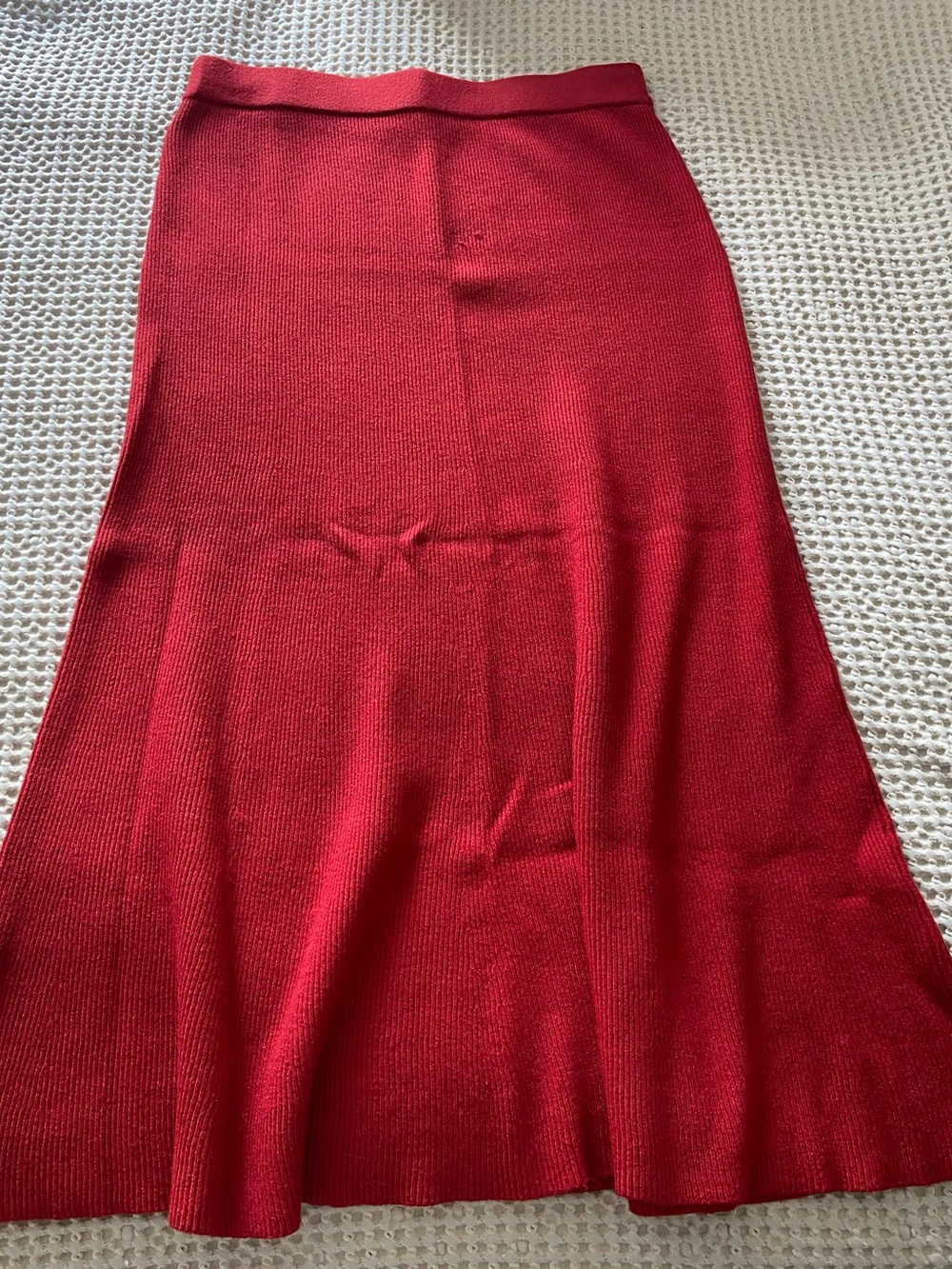 Mango Red Ribbed Sweater and Skirt Matching Set - Picture 4 of 7